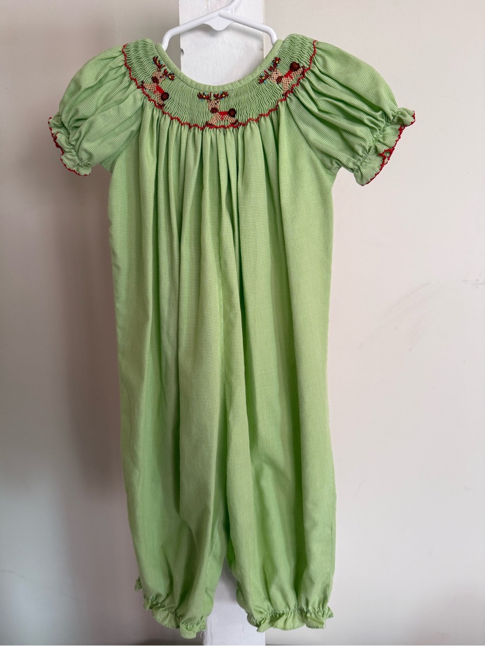 Orient Expressed Smocked Christmas Bubble Romper